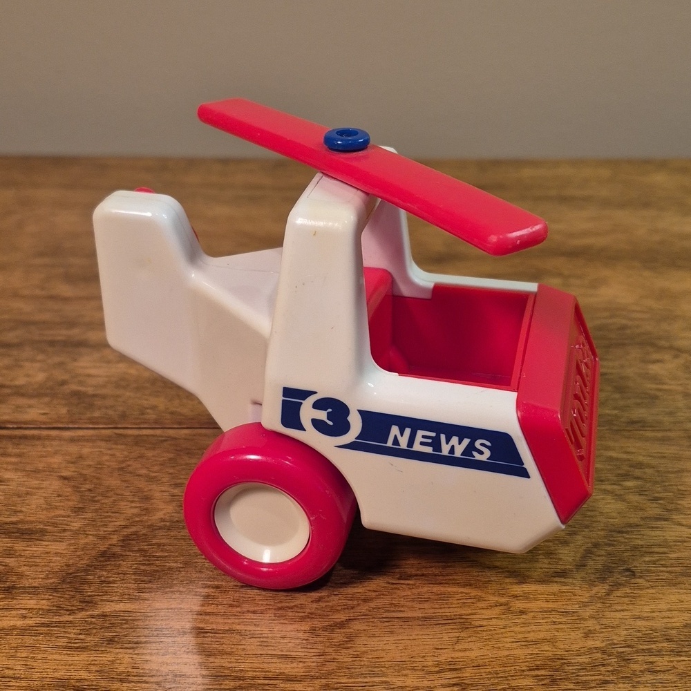 TONKA Vintage 80s News Helicopter Clicking Sound And Spinning Rotors